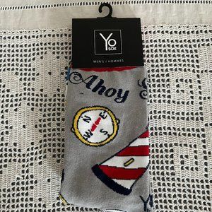 NEW with tags YoSox grey, red, navy, white & yellow socks men’s size 7-12 rare